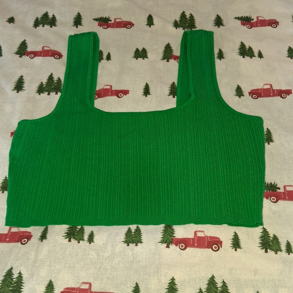 H&M Emerald Ribbed Top